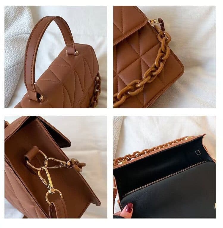 image-Trendy Simple Textured Shoulder Messenger Bag