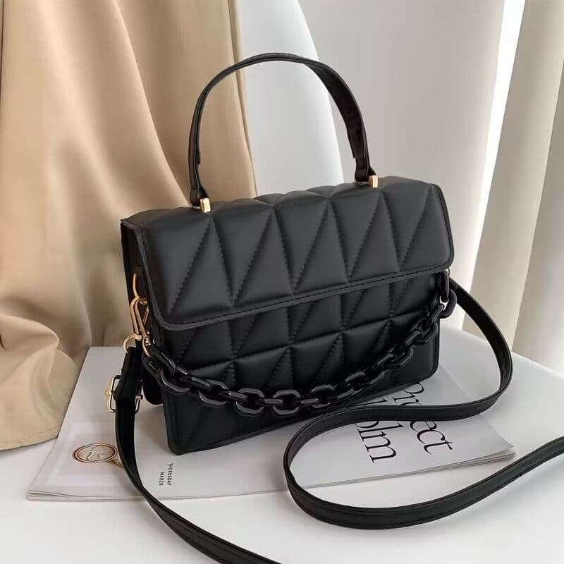 image-Trendy Simple Textured Shoulder Messenger Bag