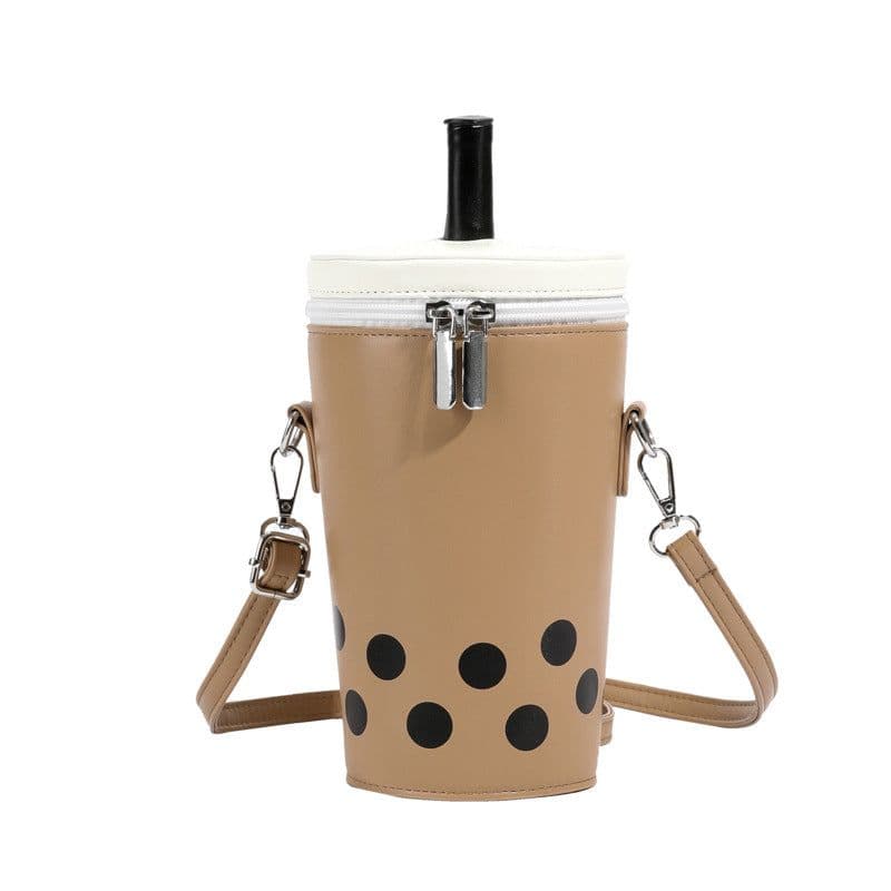 image-Milk Tea Personalized Small Bags Women's New Fashion Messenger Phone Bag Cute Girl Bucket Backpack