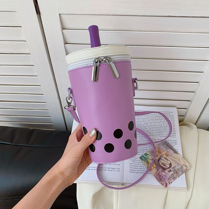 image-Milk Tea Personalized Small Bags Women's New Fashion Messenger Phone Bag Cute Girl Bucket Backpack