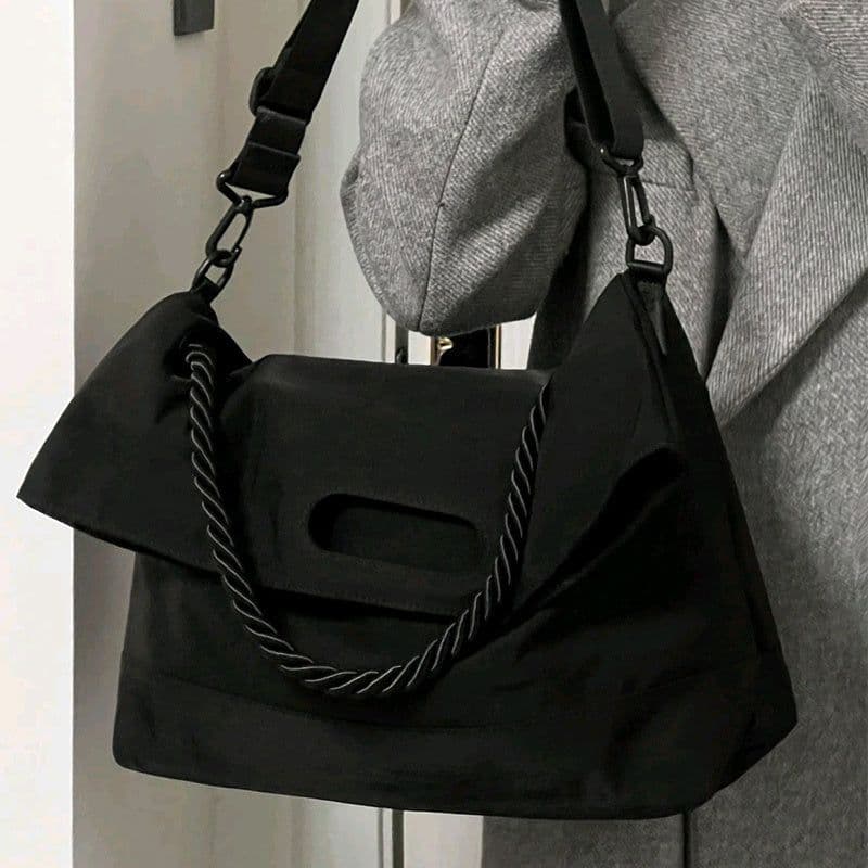 image-Nylon One-shoulder Crossbody Messenger Bag New College Students Class Large Capacity Totes