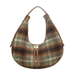 image-Women's Fashion Color Contrast Plaid Retro Hand Carrying Dumpling Bag