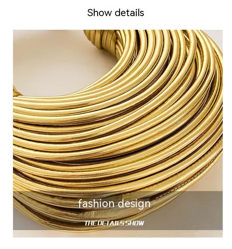 image-Instafamous Metal Noodles Underarm Bag Fashion Shiny Surface