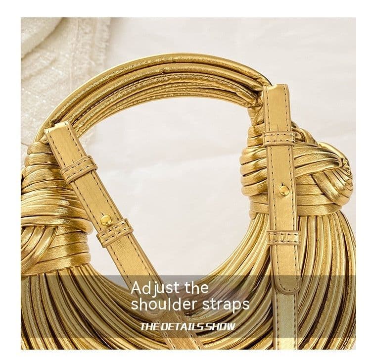 image-Instafamous Metal Noodles Underarm Bag Fashion Shiny Surface