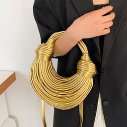 image-Instafamous Metal Noodles Underarm Bag Fashion Shiny Surface