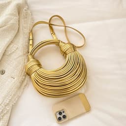 image-Instafamous Metal Noodles Underarm Bag Fashion Shiny Surface