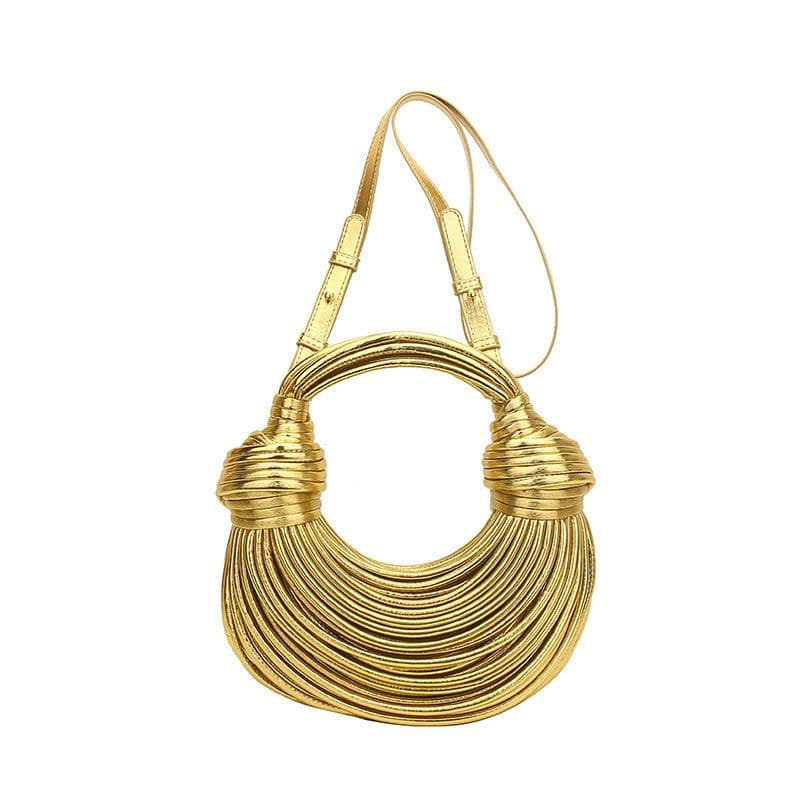 image-Instafamous Metal Noodles Underarm Bag Fashion Shiny Surface