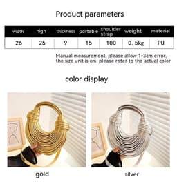 image-Instafamous Metal Noodles Underarm Bag Fashion Shiny Surface