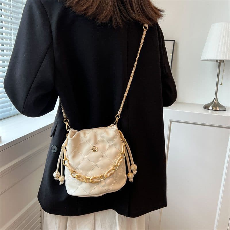 image-New Trendy Textured Plaid Chain Western Style All-matching Shoulder Messenger Bag For Women