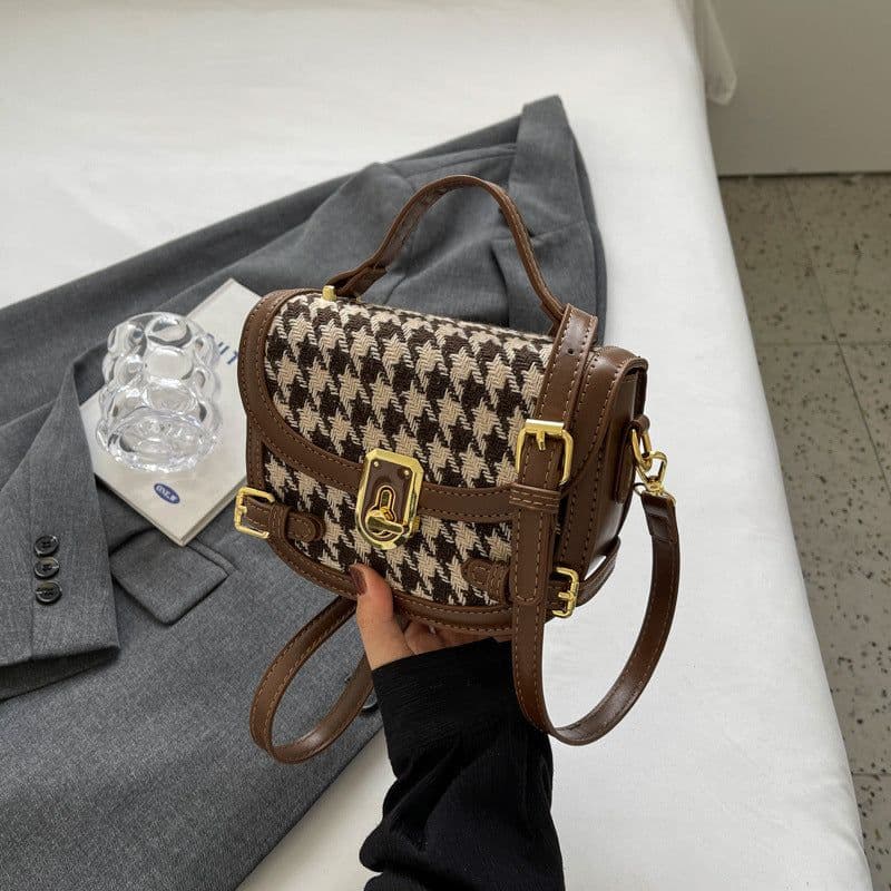 image-Women's Fashion All-match Houndstooth Shoulder Bag