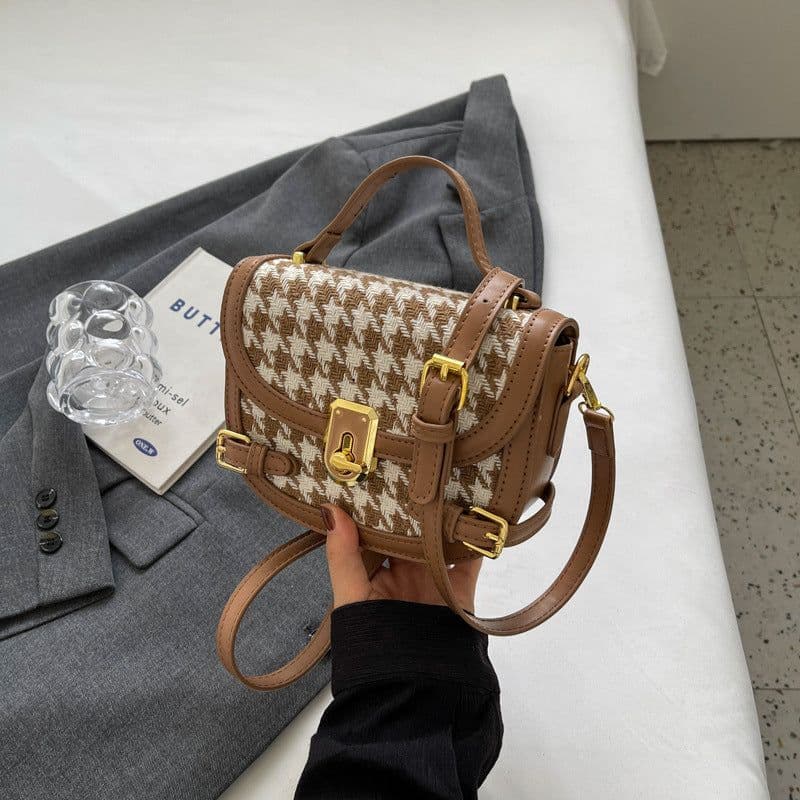 image-Women's Fashion All-match Houndstooth Shoulder Bag