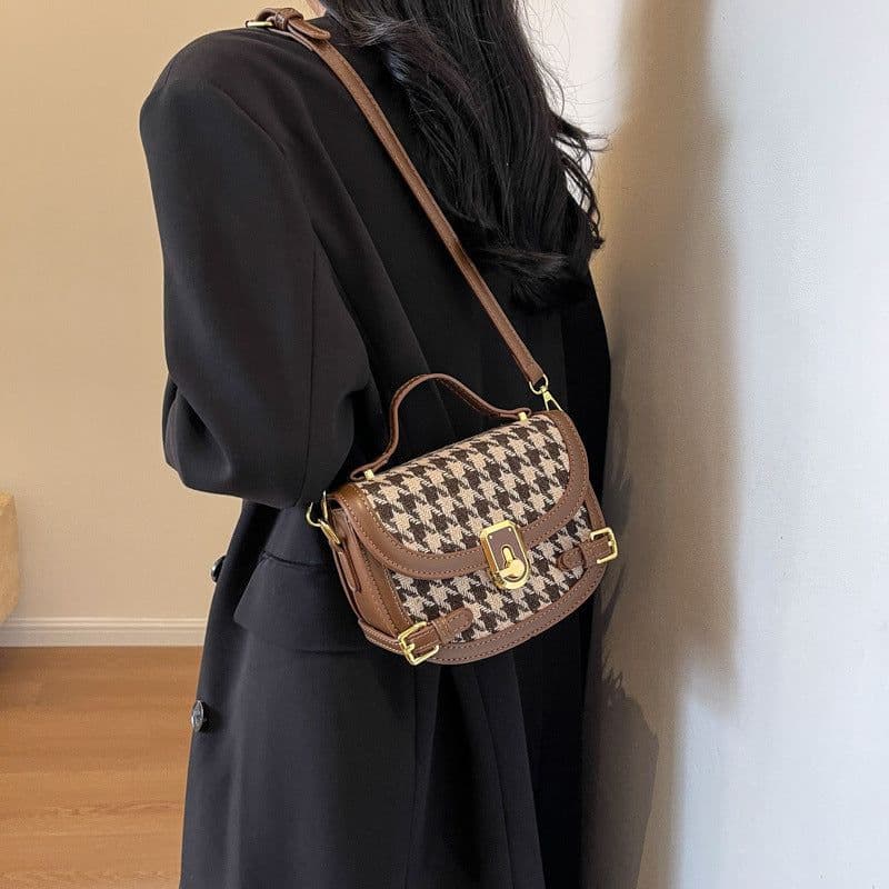 image-Women's Fashion All-match Houndstooth Shoulder Bag