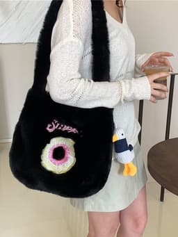image-Donut Plush Casual Cute Crossbody Bag For Women