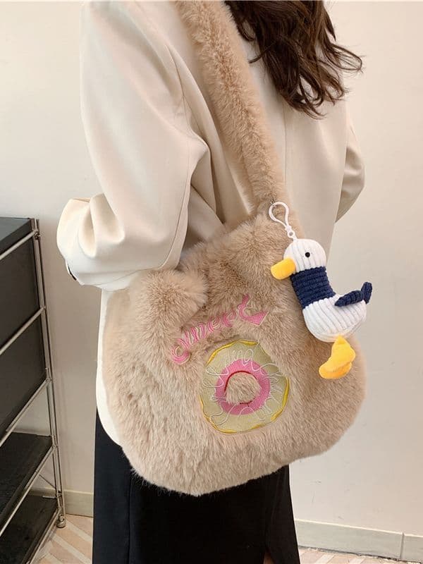 image-Donut Plush Casual Cute Crossbody Bag For Women
