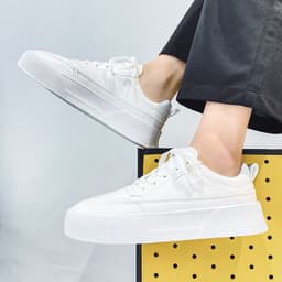 image-Men's Leisure Sports White Running Shoes