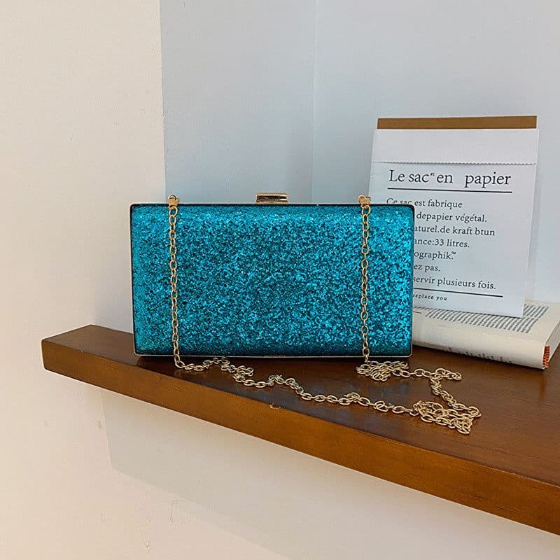 image-Dinner Party Autumn And Winter Personalized Chain One Shoulder Crossbody Portable Women Sequins Box Bag