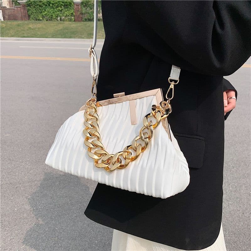 image-Ins Thick Chain Portable Crossbody Shoulder Small Square Bag