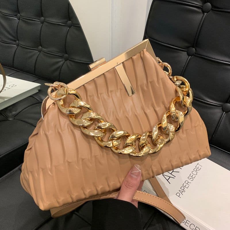image-Ins Thick Chain Portable Crossbody Shoulder Small Square Bag