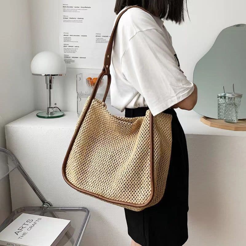 image-Trendy Women's Bags Fashion Large Capacity Contrast Color