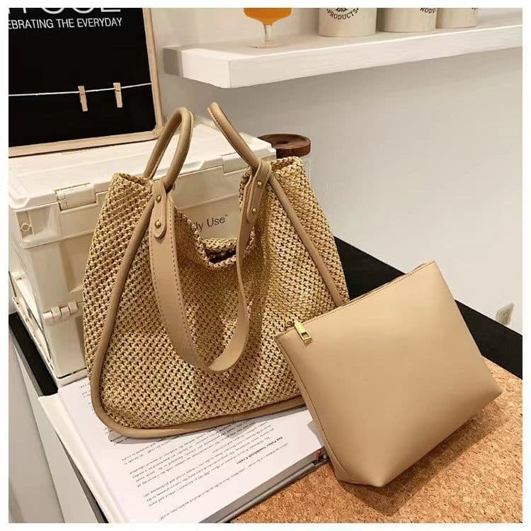 image-Trendy Women's Bags Fashion Large Capacity Contrast Color