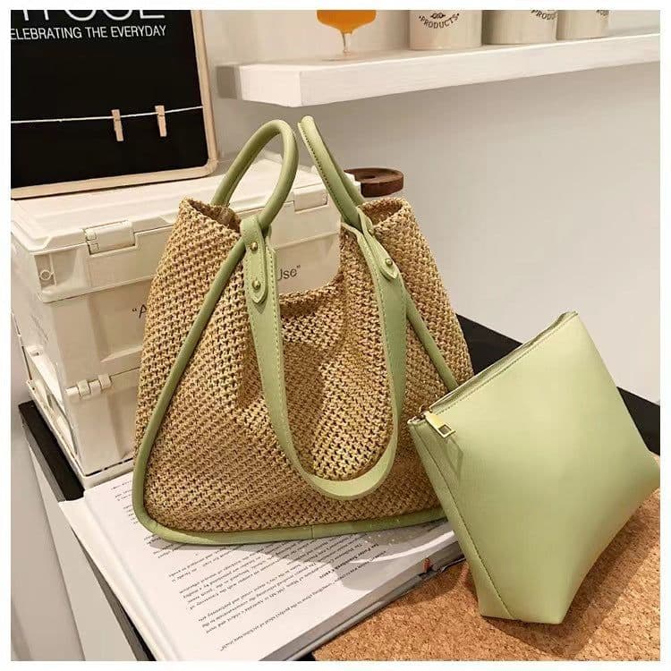 image-Trendy Women's Bags Fashion Large Capacity Contrast Color