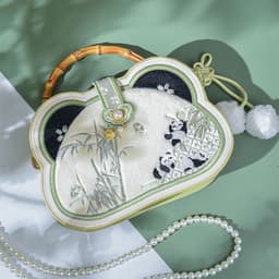 image-Panda Embroidered Han Chinese Clothing Crossbody Bag
