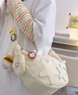 image-Corduroy Bag Women's Simple All-match Casual Retro