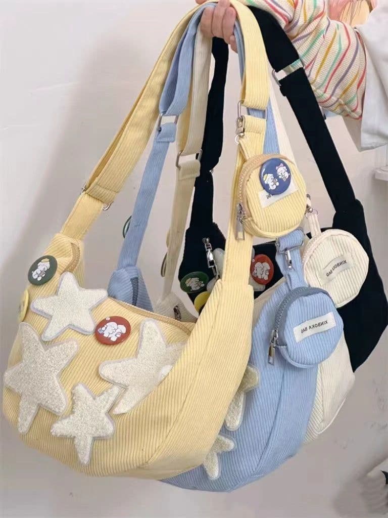 image-Corduroy Bag Women's Simple All-match Casual Retro