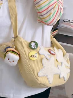 image-Corduroy Bag Women's Simple All-match Casual Retro