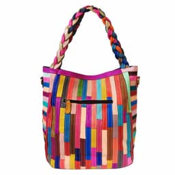 image-Women's Fashion Stitching Diamond Plaid Blype Shoulder Messenger Bag