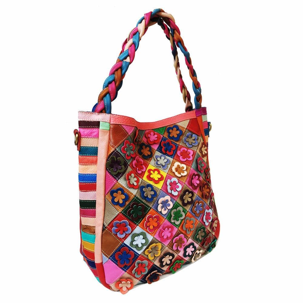 image-Women's Fashion Stitching Diamond Plaid Blype Shoulder Messenger Bag