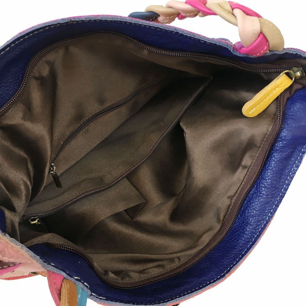 image-Women's Fashion Stitching Diamond Plaid Blype Shoulder Messenger Bag