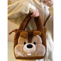 image-Winter Bags Flower Chestnut Squirrel Plush Handbag For Women