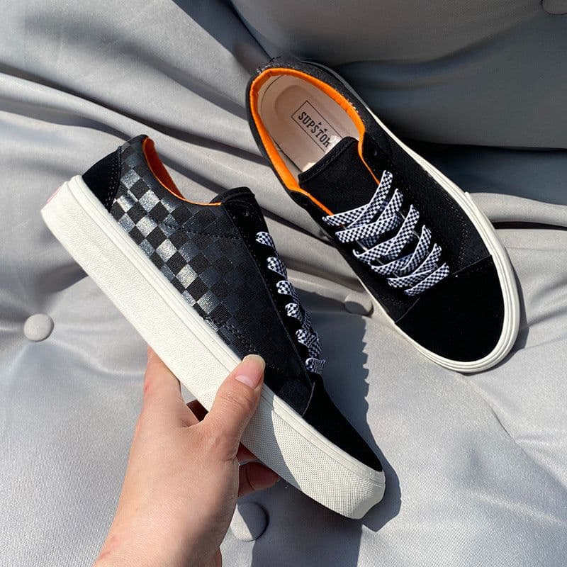 image-Black Warrior Plaid Classic Low-top Shoes High Street Canvas