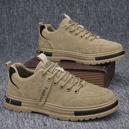 image-Men's Sports Shoes Casual Sneakers Outdoor Platform Fashion Luxury Lace-up Loafers Breathable Hiking Flat Shoes