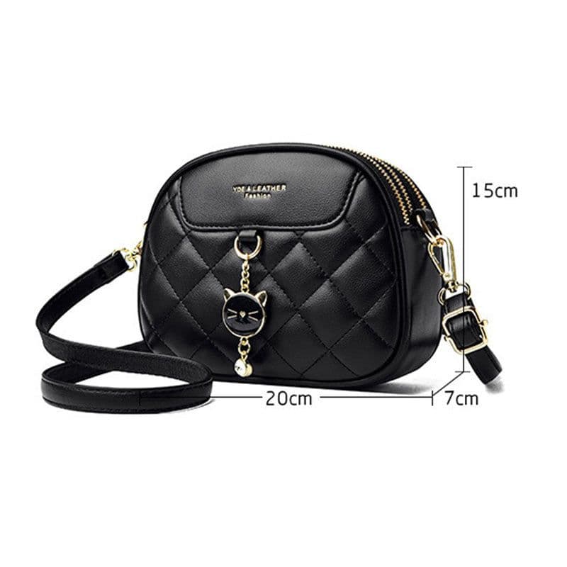 image-Fashion Small Square Bag Three-layer Large Capacity All-match Shoulder Messenger Bag