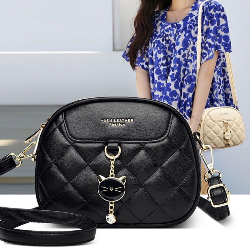 image-Fashion Small Square Bag Three-layer Large Capacity All-match Shoulder Messenger Bag