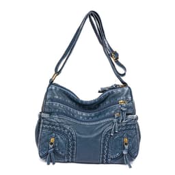 image-Women's Retro Fashionable Washed Leather Woven Shoulder Messenger Bag