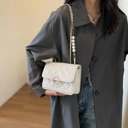 image-Women's Fashion All-match Pearl Chain Shoulder Messenger Bag