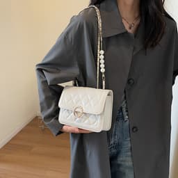 image-Women's Fashion All-match Pearl Chain Shoulder Messenger Bag