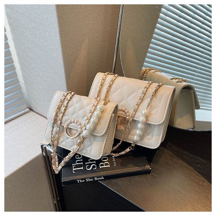 image-Women's Fashion All-match Pearl Chain Shoulder Messenger Bag