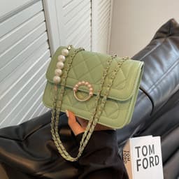 image-Women's Fashion All-match Pearl Chain Shoulder Messenger Bag
