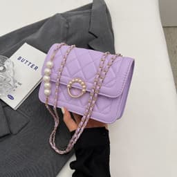 image-Women's Fashion All-match Pearl Chain Shoulder Messenger Bag