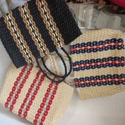 image-Large Zipper Woven Straw Handbag Casual Large Shoulder Women's Shopping Bag