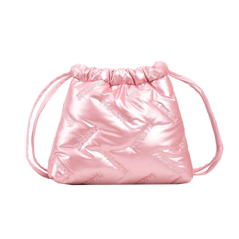 image-Fashion Shoulder Bags Embroidered Space Cotton Bucket Women's New Niche Popular Shoulder Messenger Bag