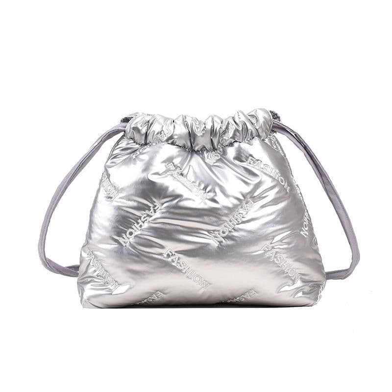 image-Fashion Shoulder Bags Embroidered Space Cotton Bucket Women's New Niche Popular Shoulder Messenger Bag