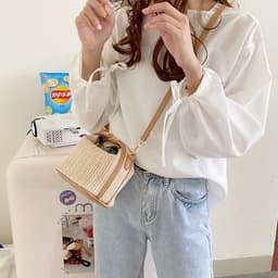 image-Straw Woven Small Bag Casual Women's Bag Portable