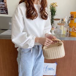 image-Straw Woven Small Bag Casual Women's Bag Portable