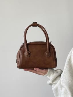 image-Korean Style Niche Maillard Bowling Versatile Casual Ins Handbag Crossbody Bag Women