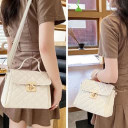 image-Women's Rhombus Crossbody Shoulder Bag Fashion PU Handbag